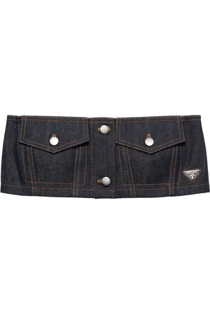 Prada Schulterfreies Cropped-Top