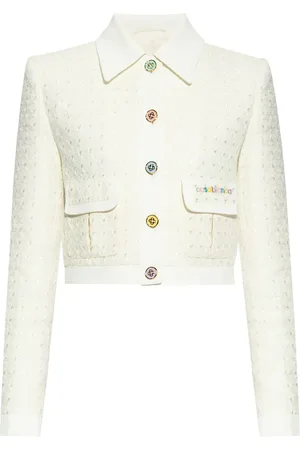 Casablanca Tweed-Jacke mit Logo-Stickerei