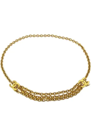 CHANEL 1990-2000 Kettengürtel mit CC-Schildern