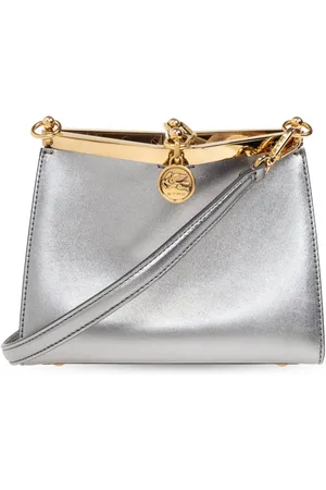 Etro Kleine Vella Tasche aus metallischem Leder