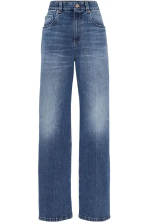 Brunello Cucinelli Straight-Leg-Jeans mit hohem Bund