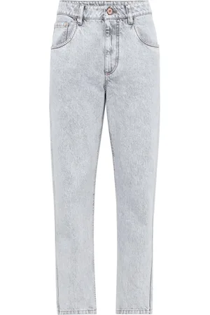 Brunello Cucinelli Halbhohe Tapered-Jeans