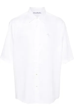 Acne Studios Gestreiftes Hemd mit Logo-Stickerei