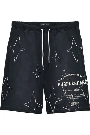 Purple Brand Stacked Crystal Star Joggingshorts