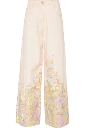 FORTE FORTE Weite Jeans mit Blumen-Print