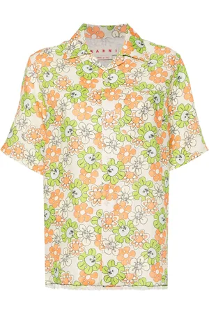Marni Leinenhemd mit Blumen-Print