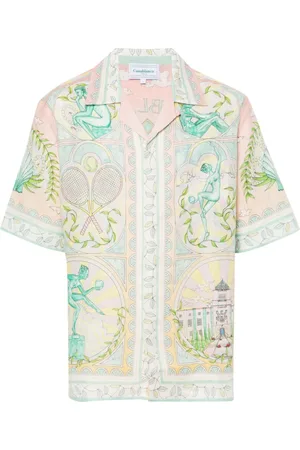 Casablanca Leinenhemd mit Vasen-Print