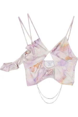 Collina Strada Lily Cropped-Oberteil mit Wasserfarben-Print