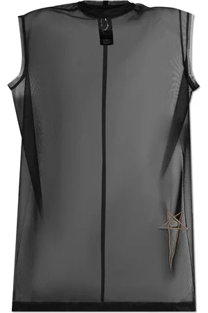 Rick Owens Mesh-Oberteil mit Logo-Stickerei