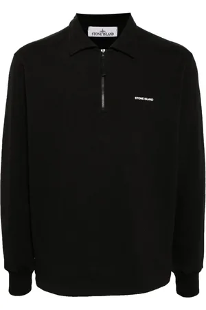Stone Island Poloshirt mit kurzem Reißverschluss