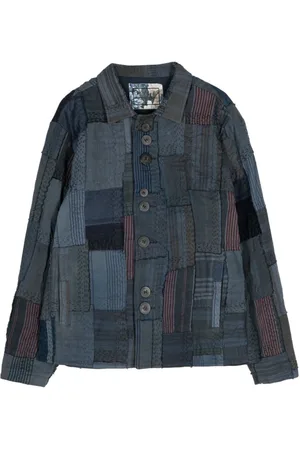 BY WALID Patchwork-Hemdjacke aus Leinen