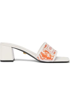 VERSACE Theia Barocco Mules aus Raffiabast 55mm