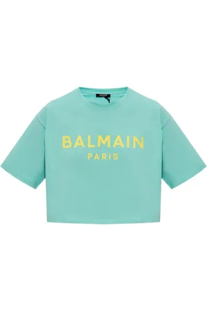 Balmain Cropped-T-Shirt mit Logo-Print