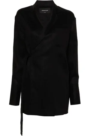 Fabiana Filippi Leinenjacke im Wickelstil