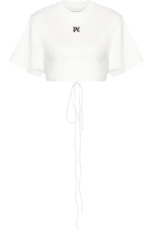 Palm Angels Cropped-T-Shirt mit Logo-Stickerei