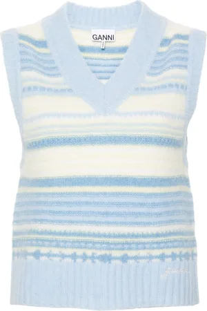 Ganni Gestreiftes Strickoberteil
