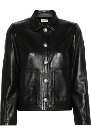 Zadig & Voltaire Litchi leather jacket