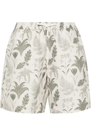 Sunspel Badeshorts mit Blatt-Print