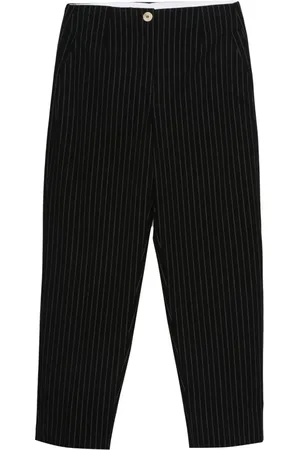 Ganni High-Waist-Hose mit Nadelstreifen