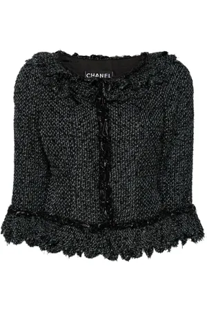 CHANEL 2006 Tweed-Jacke ohne Kragen