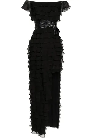 GEMY MAALOUF Schulterfreies Abendkleid mit Volants