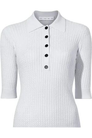 Proenza Schouler Sera Poloshirt mit Zopfmuster