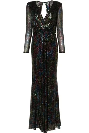 GEMY MAALOUF Langärmliges Abendkleid mit Pailletten