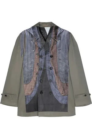 Comme des Garçons Doppelreihiger Mantel mit Print