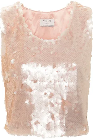 V:PM ATELIER Citrus Cropped-Top mit Pailletten