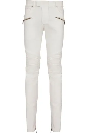 Balmain Halbhohe Biker Slim-Fit-Jeans
