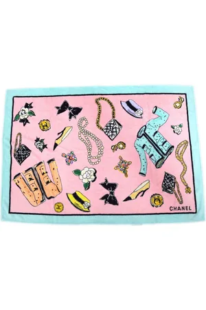 CHANEL 1990-2000s Strandtuch aus Icon-Jacquard