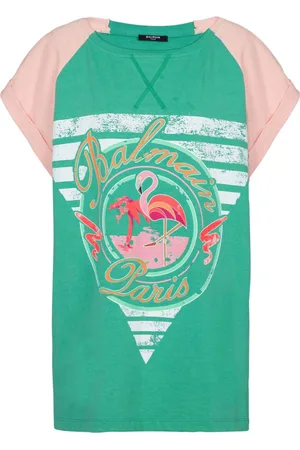 Balmain T-Shirt mit Flamingo-Print