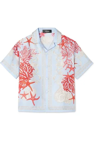 VERSACE Seidenhemd mit Korallen-Print