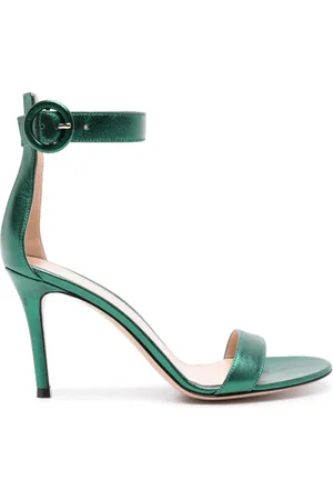 Gianvito Rossi Portofino Sandalen aus Metallic-Leder 85mm