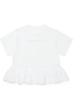Maison Margiela Gerüschtes T-Shirt mit Logo-Print