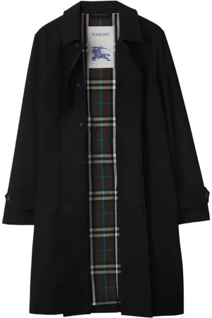Burberry Gabardine-Mantel mit spitzem Kragen