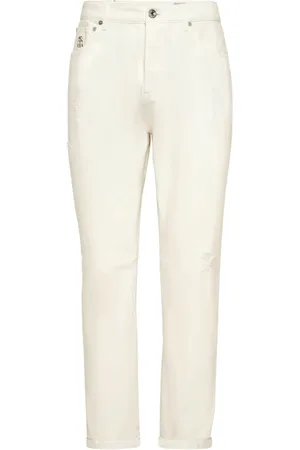 Brunello Cucinelli Halbhohe Straight-Leg-Jeans