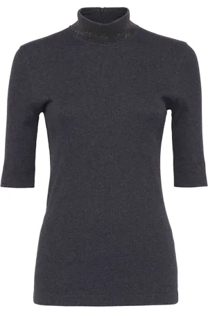 Brunello Cucinelli T-Shirt mit Stehkragen
