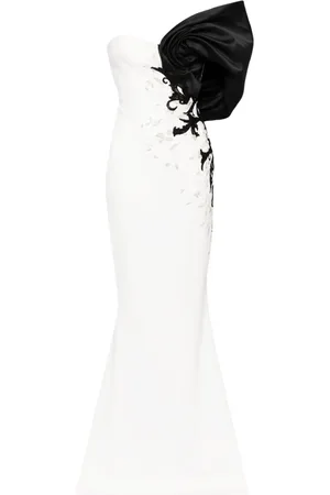 Saiid Kobeisy Bestickte One-Shoulder-Robe
