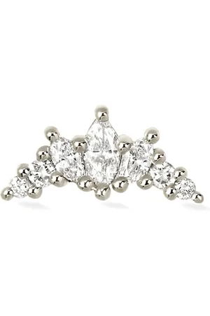Lark & Berry 14kt Majestic Crescent Weißgoldohrstecker mit Diamanten