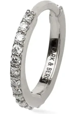 Lark & Berry Große 14kt Modernist Weißgoldcreole mit Diamanten