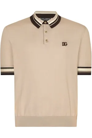 Dolce & Gabbana Poloshirt aus Seide mit Logo-Stickerei