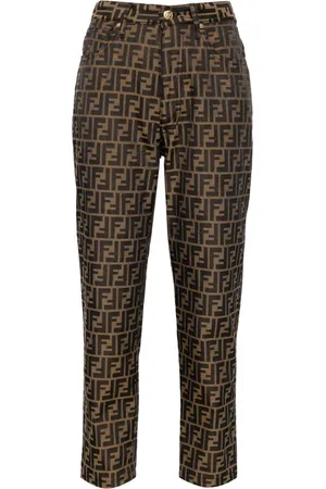 Fendi Cropped-Jeans mit Zucca-Print