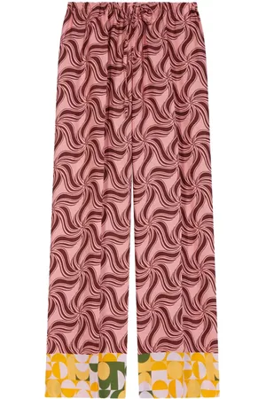 DRIES VAN NOTEN Weite Hose mit Wirbel-Print