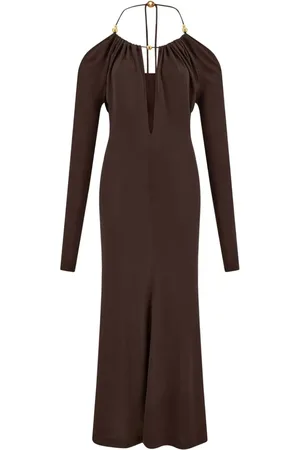 Salvatore Ferragamo Rückenfreies Maxikleid aus Krepp