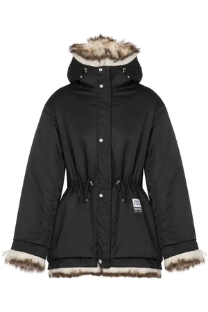 Moschino Kapuzenjacke mit Shearling-Besatz
