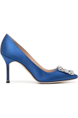 Manolo Blahnik Verzierte Hangisi Satin-Pumps 90mm
