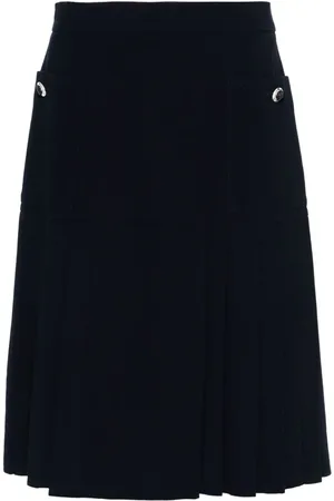 CHANEL 1990s Woll-Midirock mit Falten
