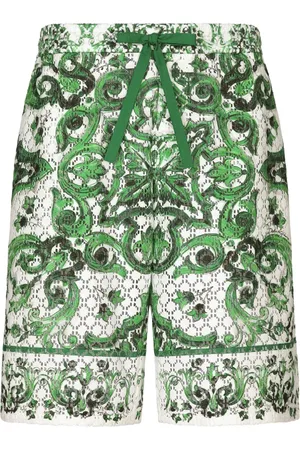 Dolce & Gabbana Gehäkelte Shorts mit Majolica-Print