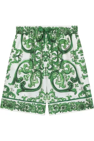 Dolce & Gabbana Seidenshorts mit Majolica-Print